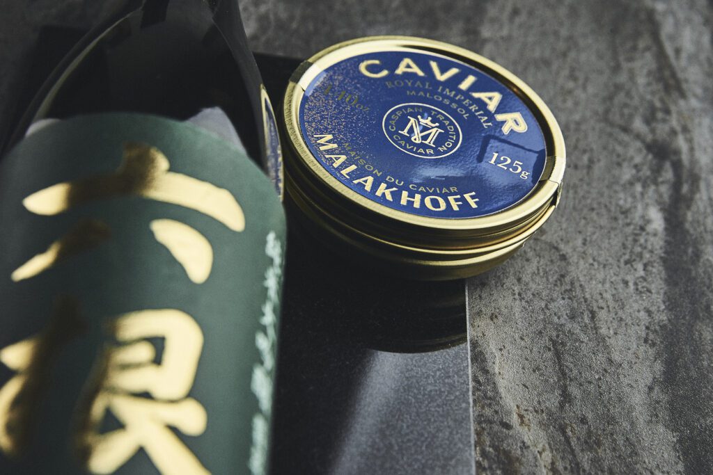 Rokkon Jade Junmai Daiginjo Sake x Royal Imperial Caviar RU